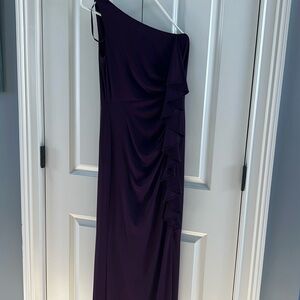 Eliza J, one shoulder purple evening gown, beautiful quality size 6